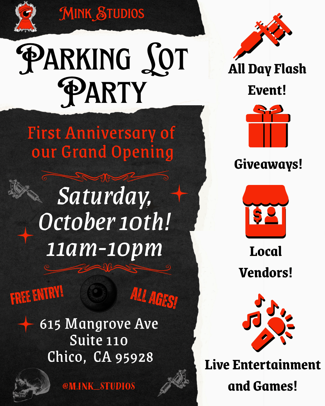 1st Anniversary of Mink Speakeasy Tattoo Studios
